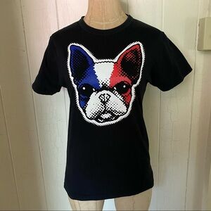 OJICO Japan sz S French Bulldog Black Tee S/S Tshirt
